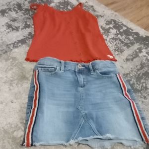 Abercrombie & Fitch sz 11/12 red top jean skirt